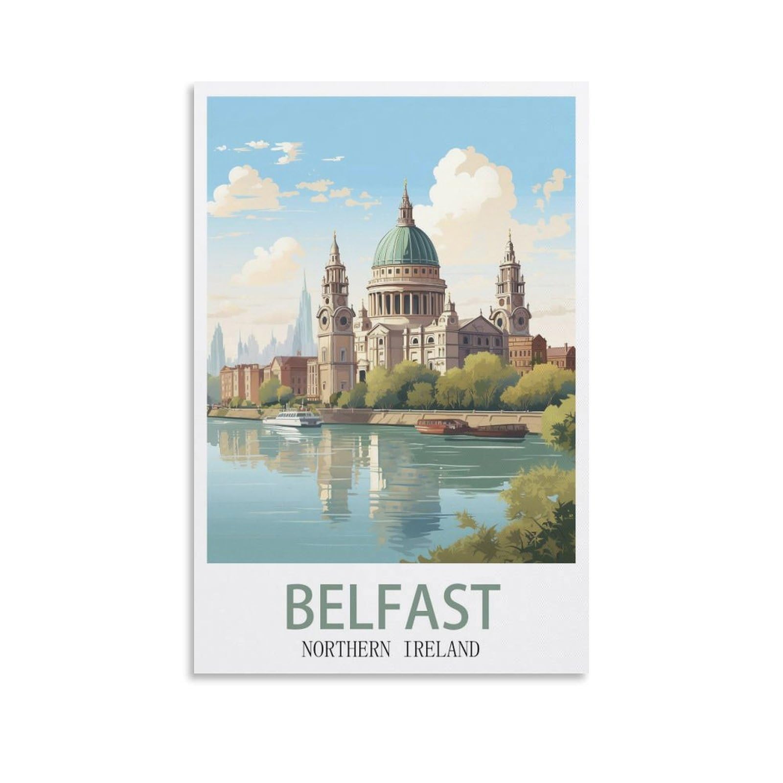 EZMLFA DIY 5D Diamond Painting Kits for Adults,Belfast Northern Ireland DIY Diamond Art Kits Gem Painting Crafts for Home Wall Decor 40x40cm