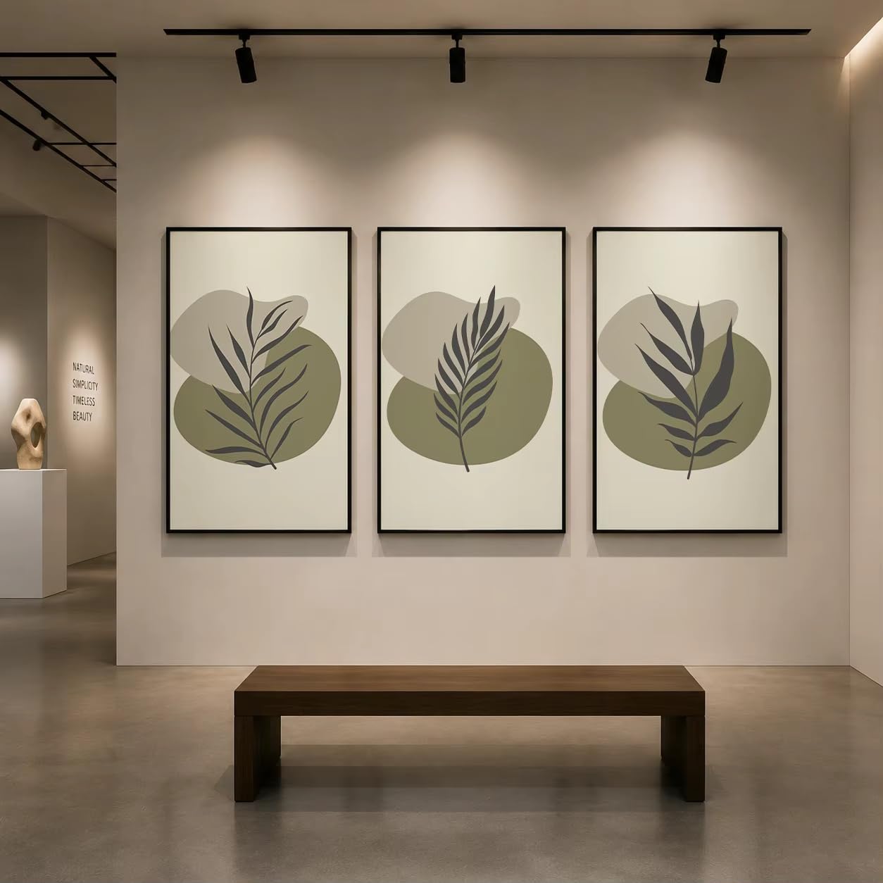 LTjiajuypd Quadri astratti da parete con motivi botanici minimalisti su tela, in stile nordico, stampe per l'arredamento del soggiorno (50x75 cm - 3 pezzi)