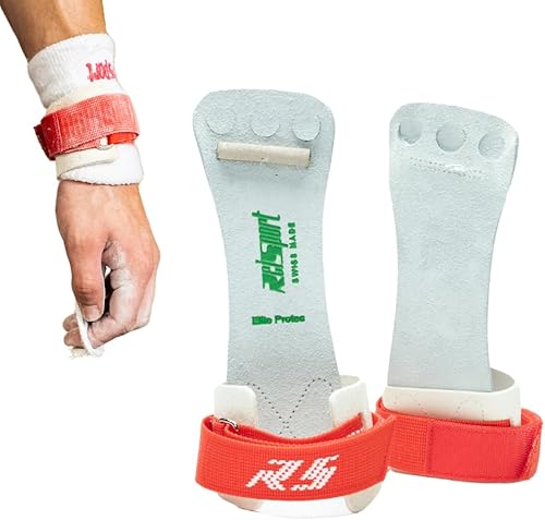 Reisport Protec High Bar Gymnastics Grips for Men - Triple Strength Leather Hand Grips for Gymnastics Bars - Gymnastics Equipment & Accessories for