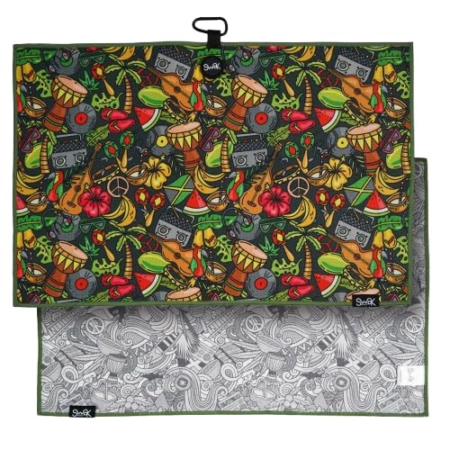 Microfibre Golf Towel by SWAK - Unique Design Easily Attaches to Your Cart - Essential Golf Accessories - Great Golf Gifts for Men - 40 x 60cm (Jamaica)