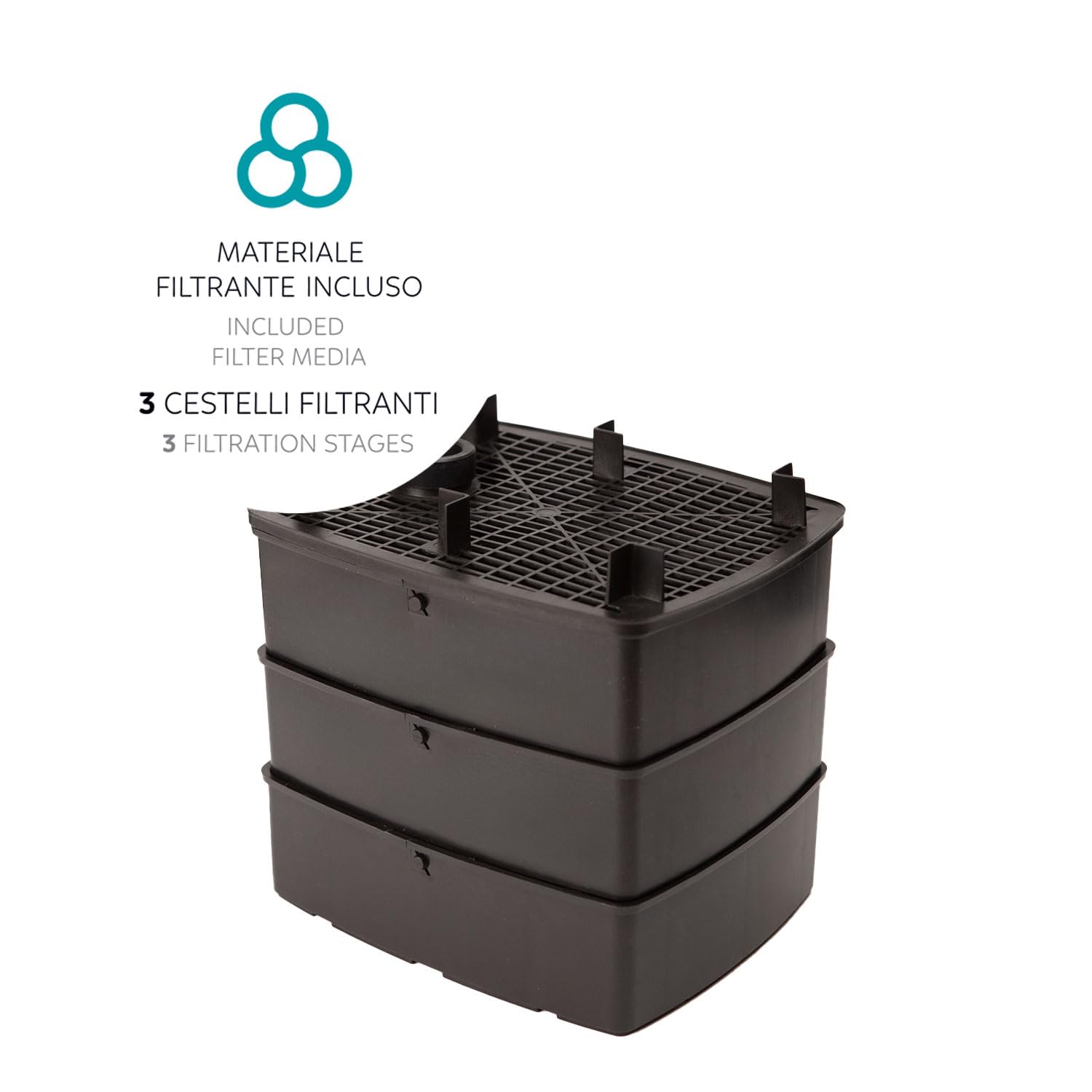 AQPET Halo 200 Filtro Esterno Professionale per Acquari, Silenzioso, Completo di Materiali filtranti, Portata Regolabile, Avvio Touch e Sistema Anti-Surriscaldamento, per acquari Fino a 200 Litri