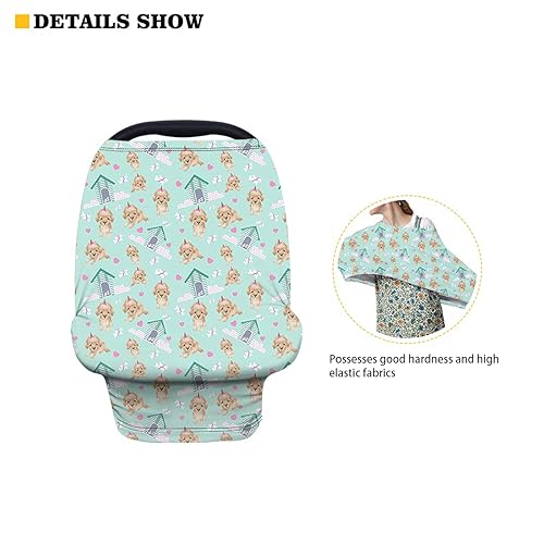 Miniatura 5 de Funda de asiento de automóvil de elefante para bebé, funda elástica para asiento de automóvil, cubierta de lactancia para niñas, cubierta de