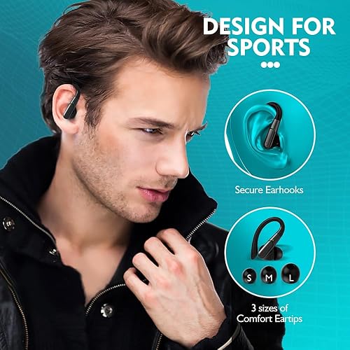 Miniatura 6 de APEKX Auriculares Bluetooth inalámbricos verdaderos  Cambia sin esfuerzo entre el uso diario y deportivo, compatible con iPhone y Android, perfecto