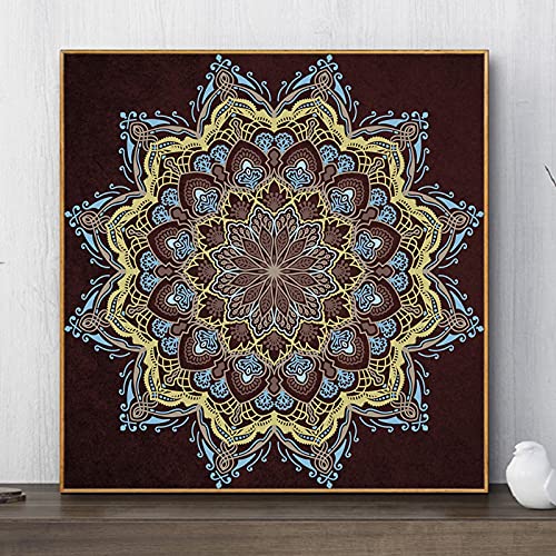 Impression sur toile moderne mandala rouge de qualité supérieure - 4