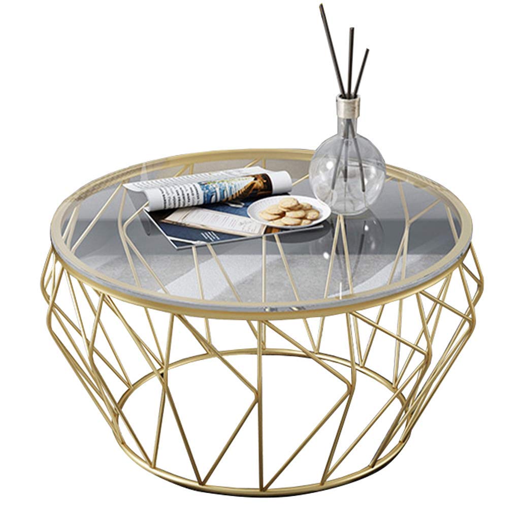 Table basse ronde en verre 60 et 80 cm pour canapé de salon moderne