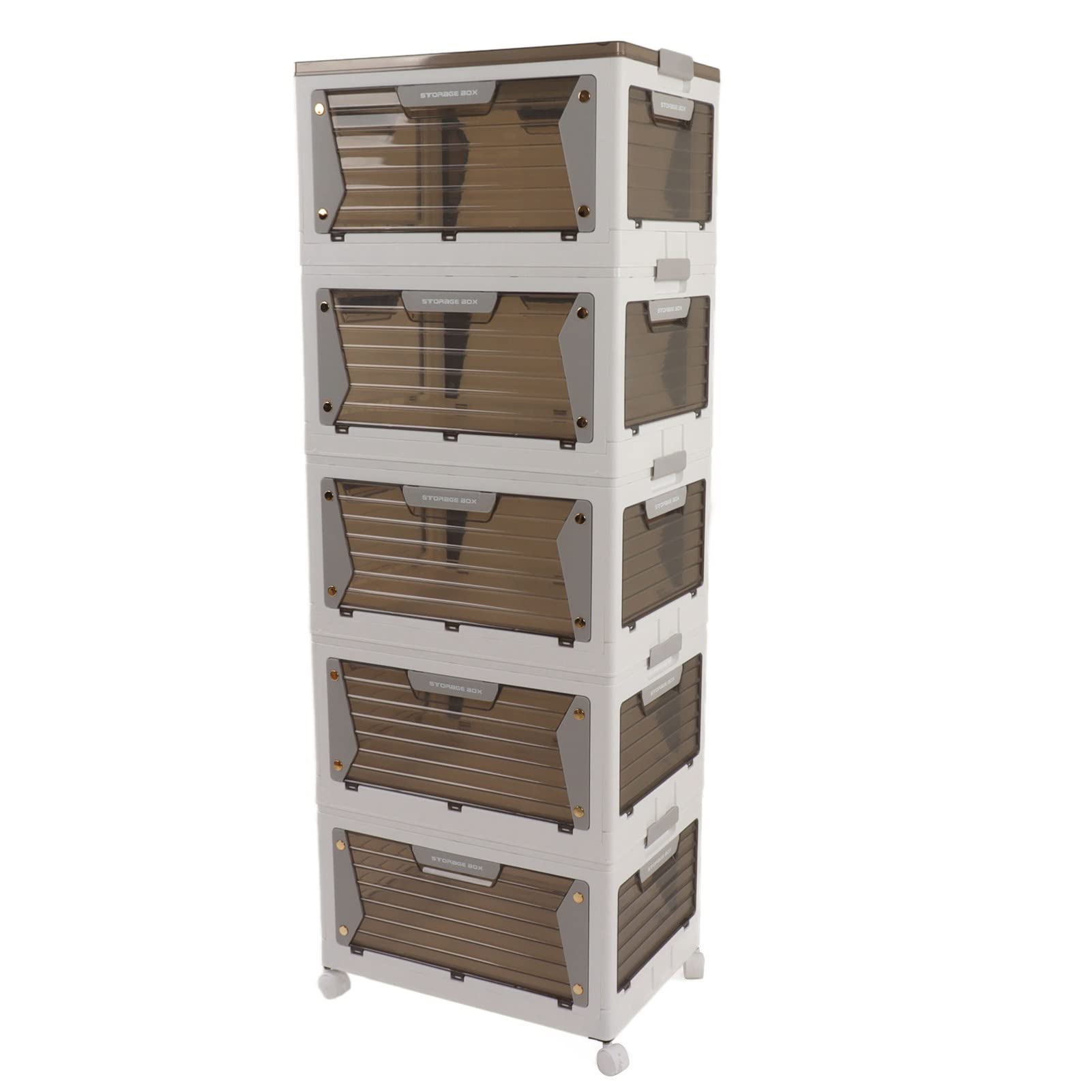Boîte de rangement empilable SEAFRONT en plastique robuste pour placard