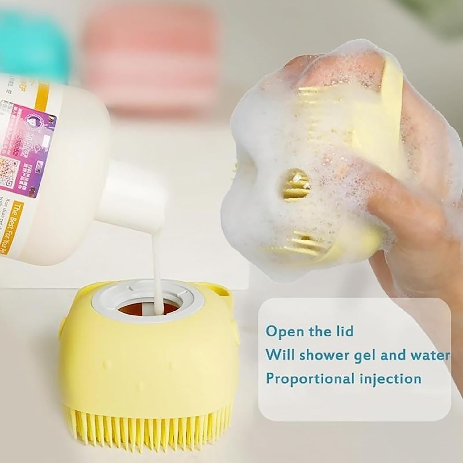 NOMAZO Scalp Scrubber, Hair Shampoo Brush Relax Stress Handheld Relieve Itching Massaging Waterproof Remove Dandruff for Straight Hair-ZN-218 4