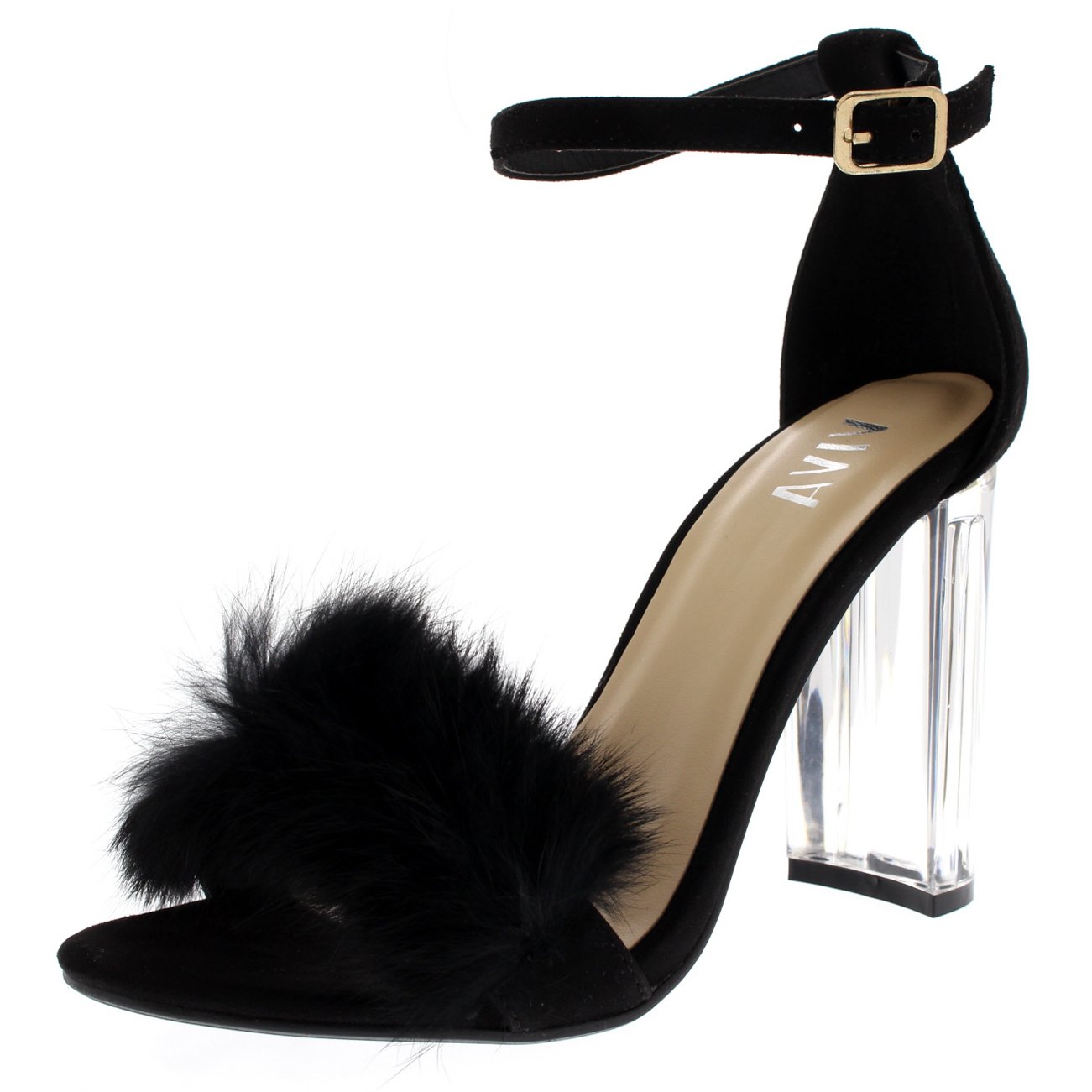 perspex block heel shoes