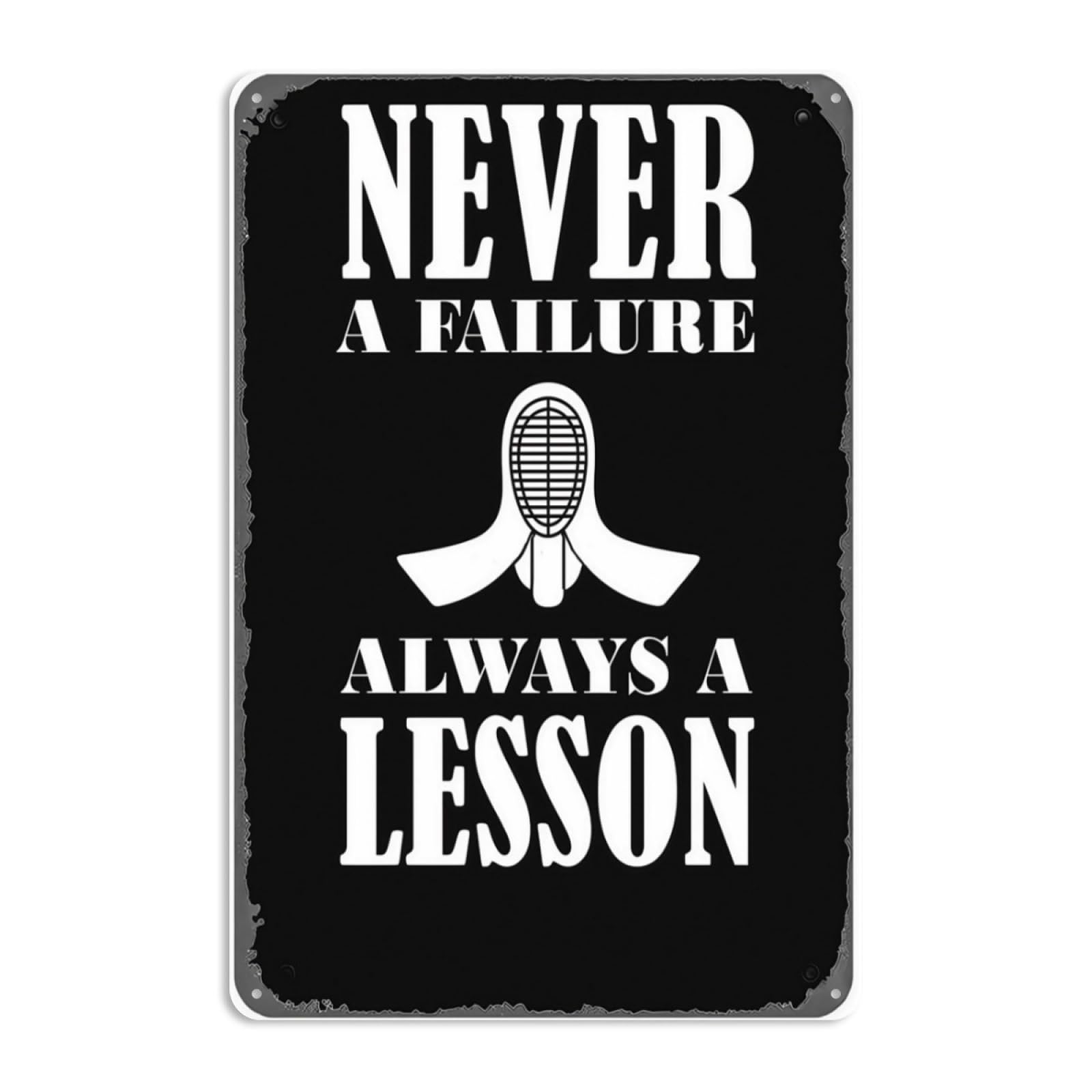 Kwqdozf As Pic Fencing Never Failure Sign Metal Tin Sign, 8X12 Inch Indoor Decorative Wall