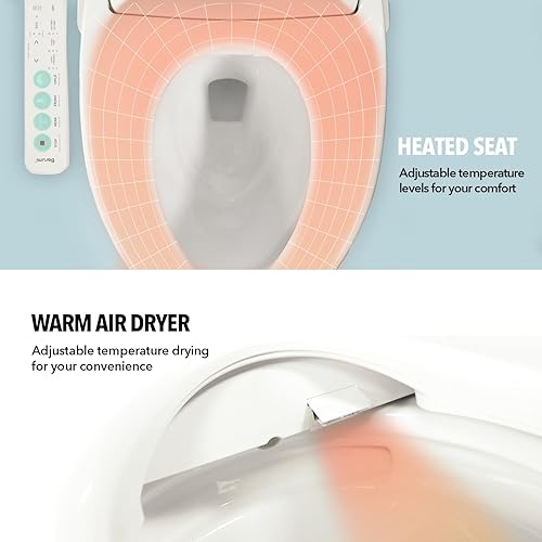Miniatura 3 de Accesorio de asiento de inodoro inteligente para bidé eléctrico  EF-BM-5000  Asiento calefactable alargado, autolimpieza, luz nocturna, secador de