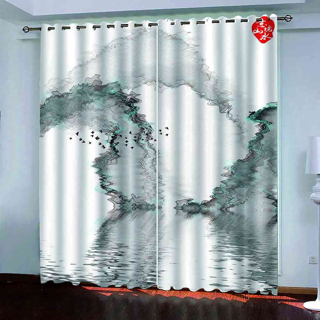 Rideau salon occultant paysage abstrait 140x160 pour chambre d'enfants