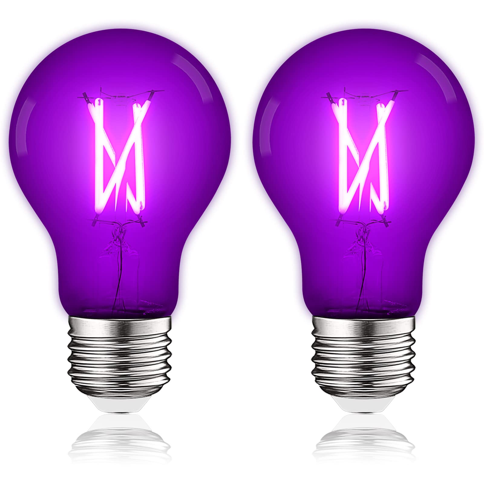 Luxrite A19 Edison LED Purple Light Bulbs, 4.5W (60W Equivalent