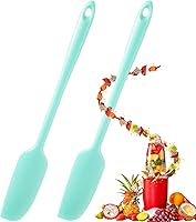 Vista 9 de Patelai 2 piezas de espátulas de silicona con mango largo, raspador de goma antiadherente, resistente al calor, espátula de silicona para frascos