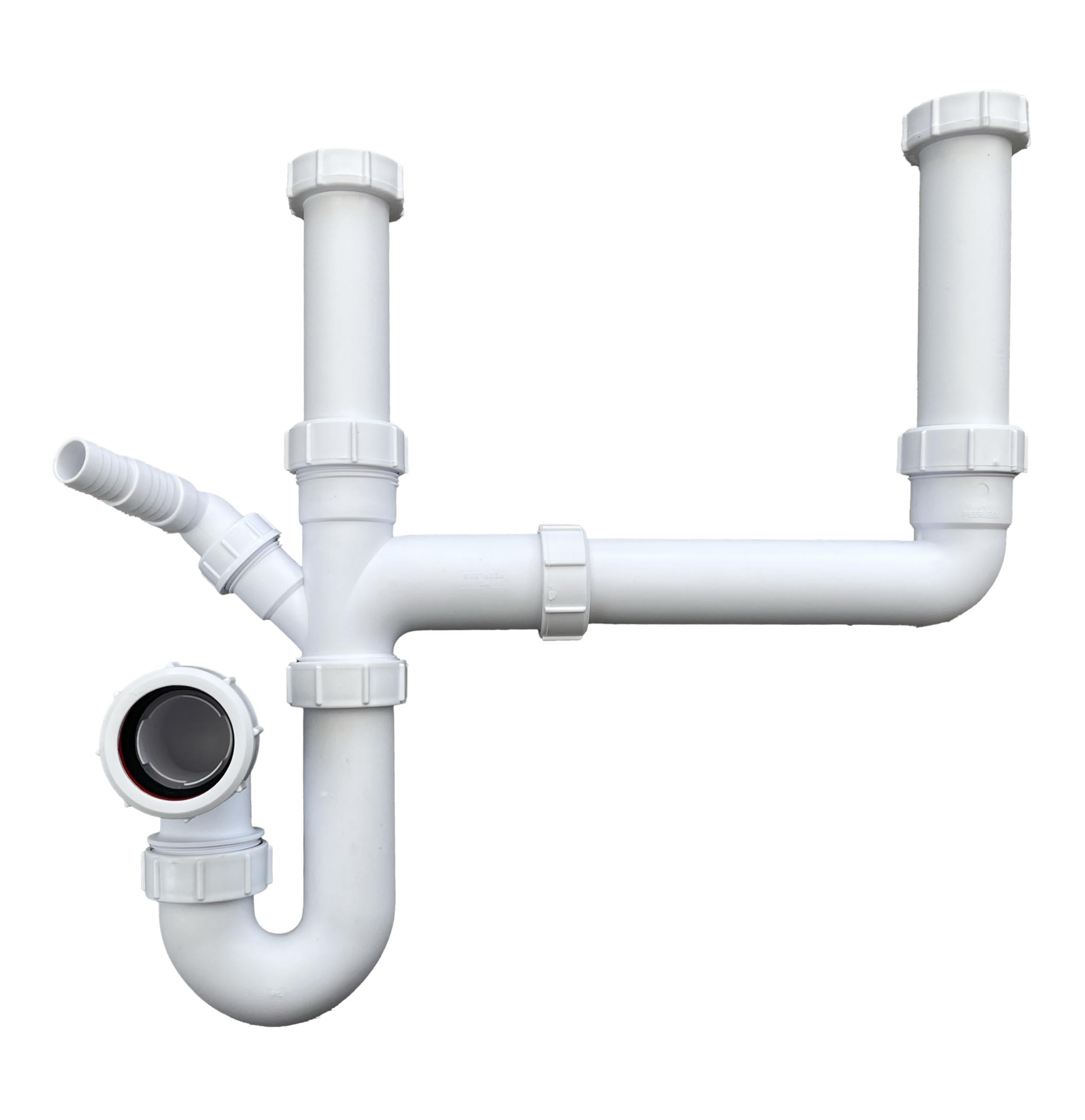 PlumbEZ Double Bowl Sink Waste Kit and Half Bowl Trap Kit - Image 2