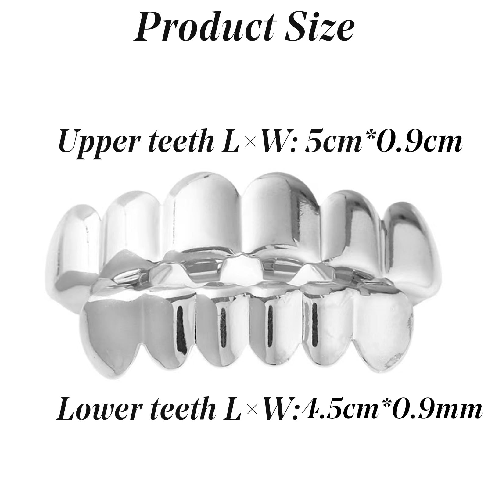 Silver Plated Tooth Hip Hop Tooth Grill For Teeth Mouth Hip Hop Mouth Grills for Men And Women Joke Teeth Adult, Grillz - Image 2