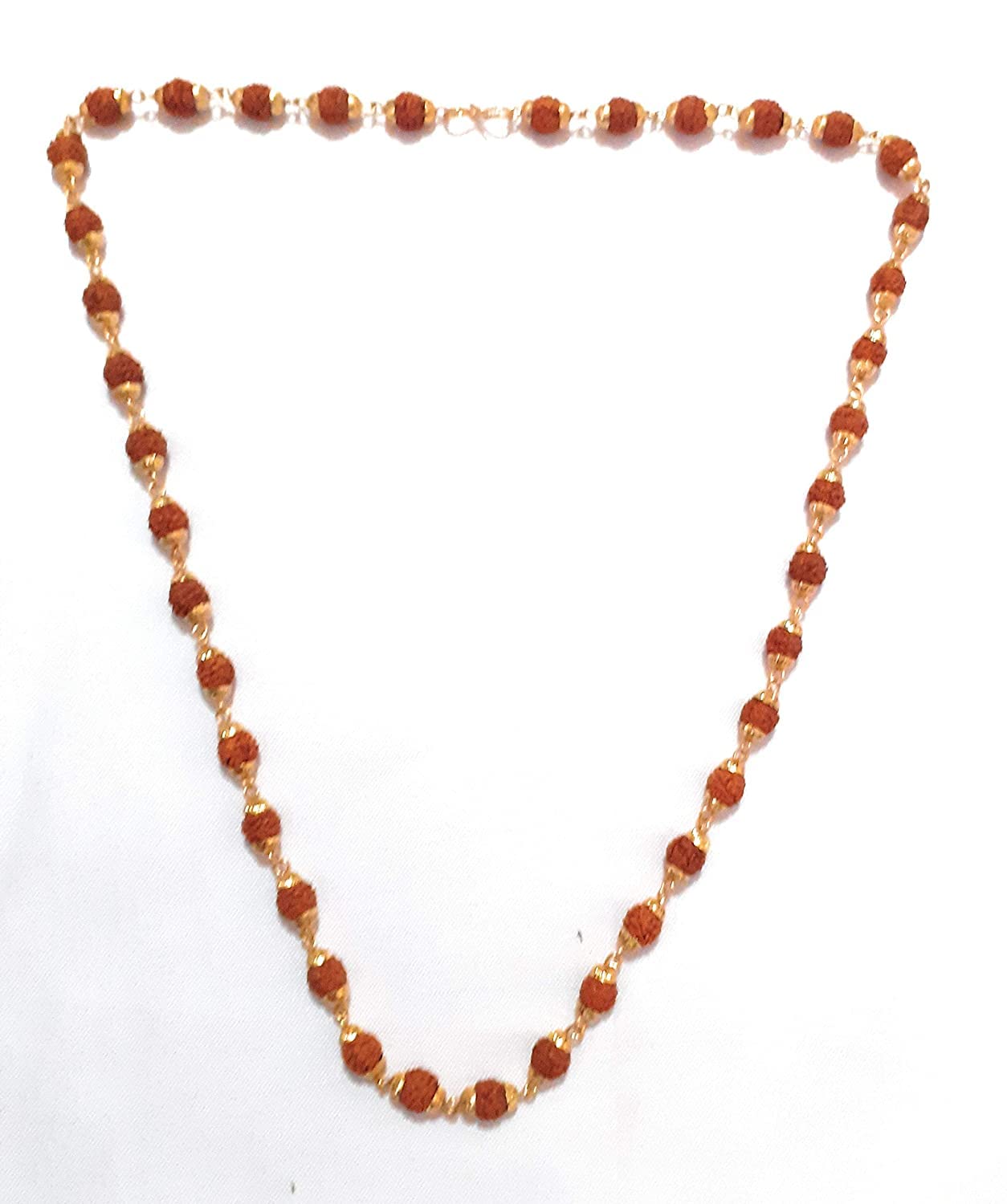 Krushnesh Creations Rudraksha Mala for Men & Women with Chain(05 Mukhi Rudraksha),Brown-image-40