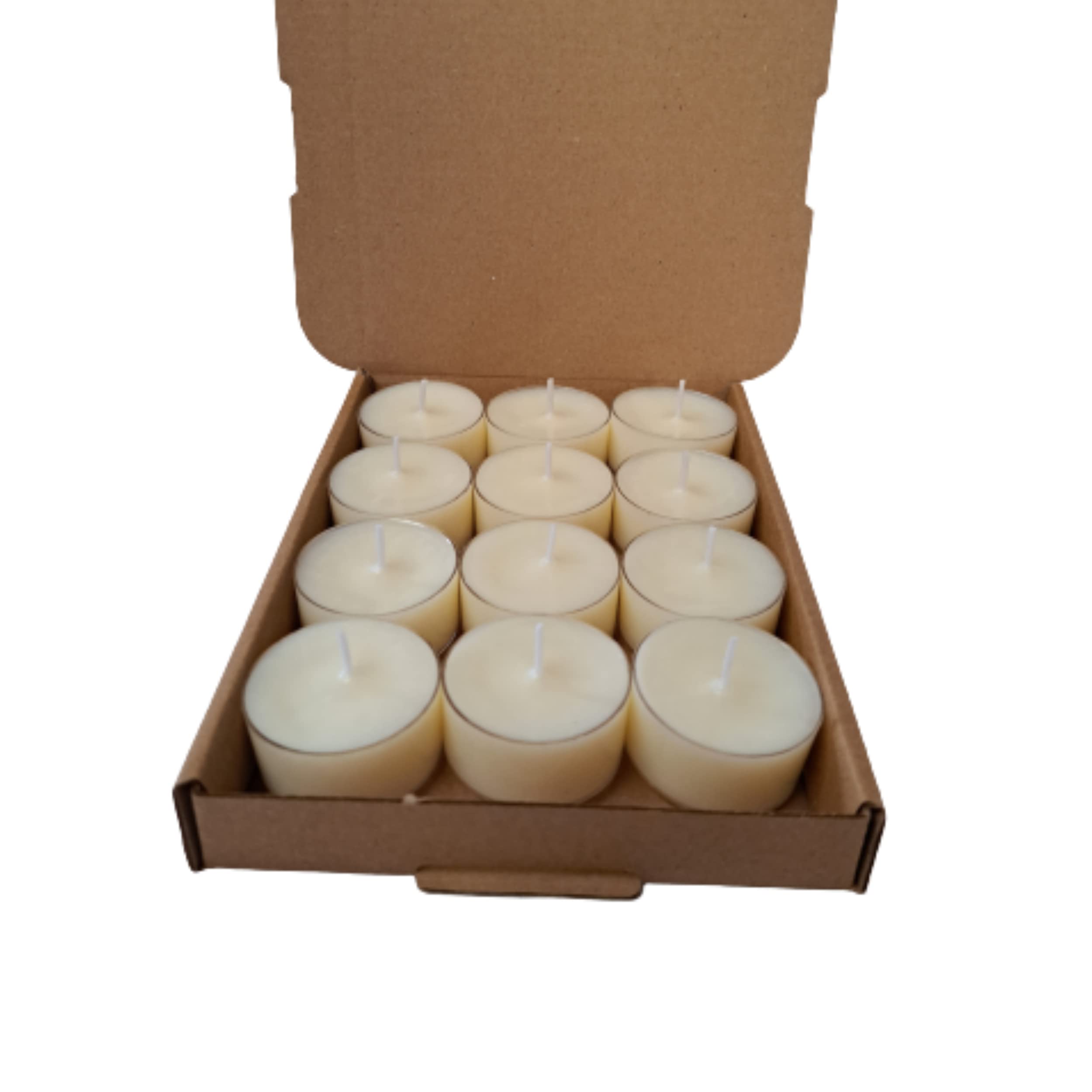 Scented Tea Light Candles 12 Per Box Made With Soy Wax (Black Pomegranate)