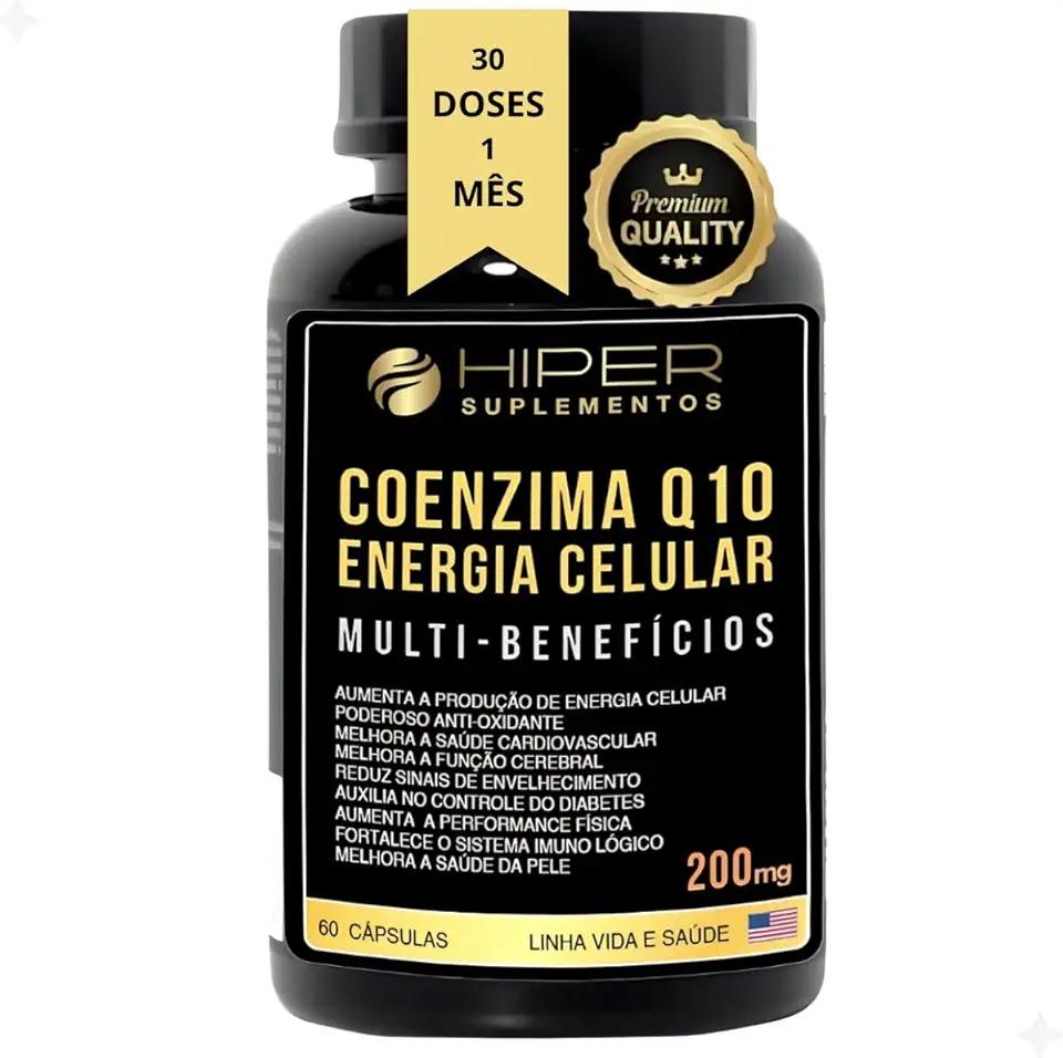 Coenzima Q10 Ubiquinol 200 mg – Suplemento Alimentar em Cápsulas – 60 Unidades