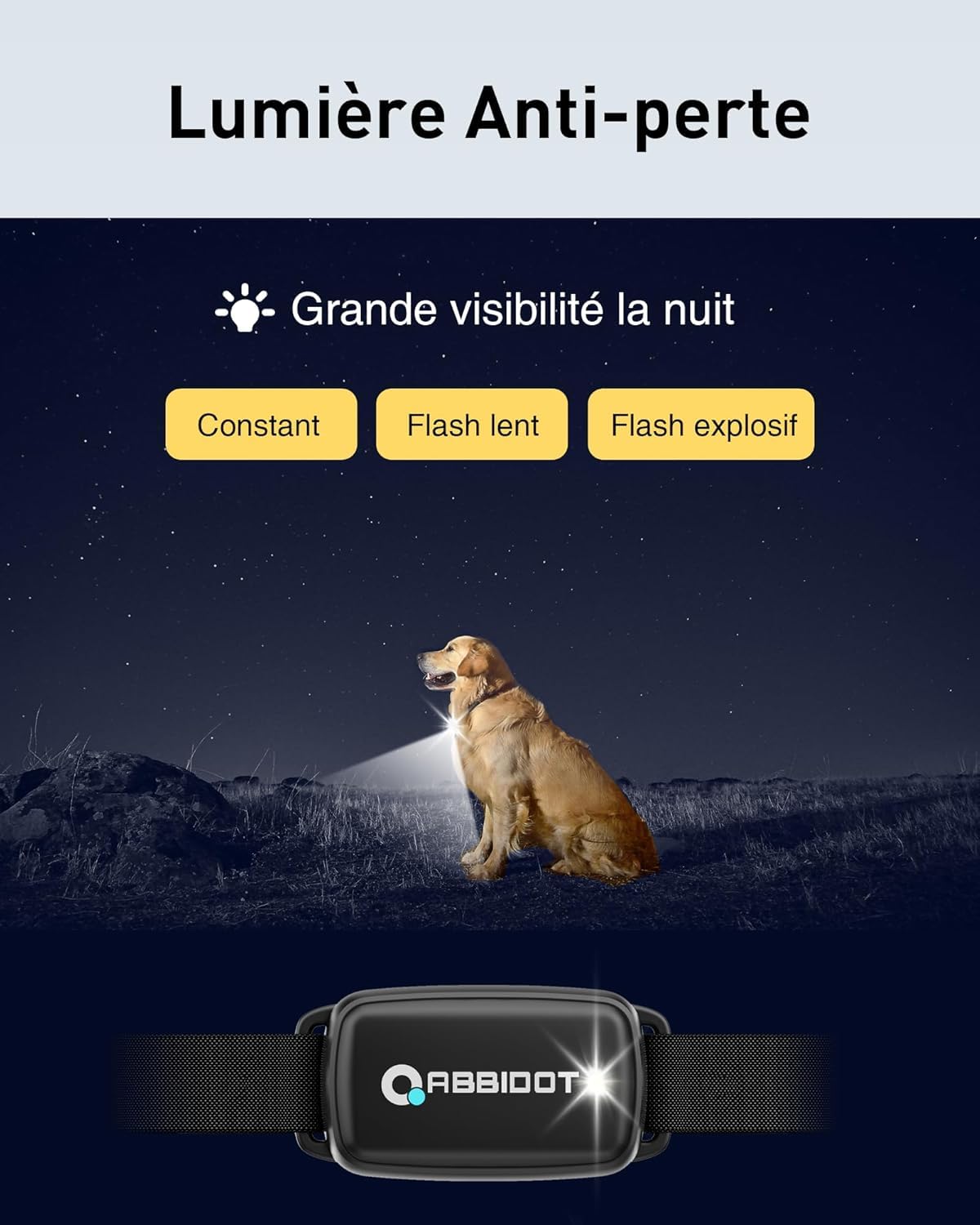 ABBIDOT Collare di addestramento per cani, senza scossi e sicuri, 2025, vibrazione migliorata, ricaricabile, collare anti abbaiamento con telecomando per cani piccoli e grandi (6-55 kg)