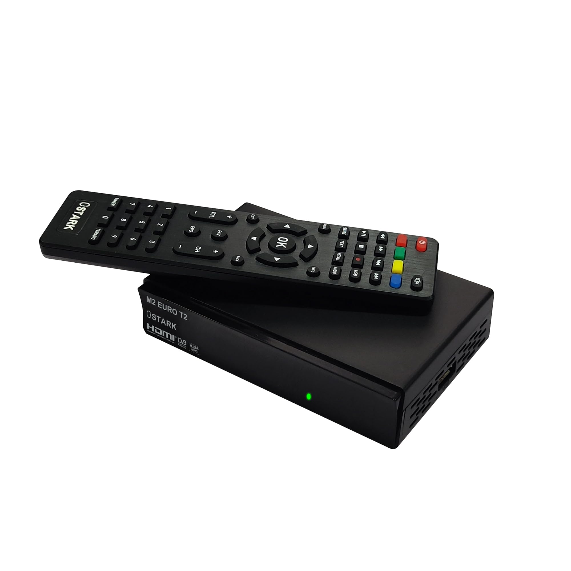 Ostark Euro T2 Ricevitore Terrestre TDT TDT2 FTA DVB-T2 DVB-C, H265 HEVC Full HD PVR, Dual USB, Dual LNB per due televisioni, SCART, HDMI Coassiale