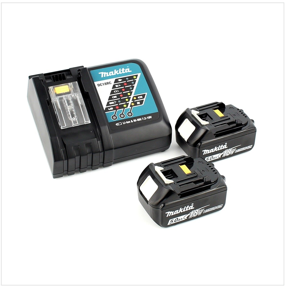 Makita DHP 458 RTJ akumulatorowa wiertarko-wkrętarka udarowa 18 V 91 Nm + 2 x akumulatory 5,0 Ah + ładowarka w Makpac 2