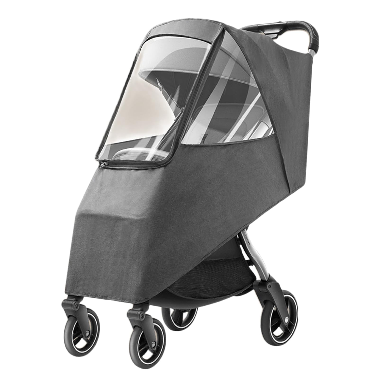 Housse de pluie universelle pour poussette - Imperméable, coupe-vent, anti-poussière et résistante au froid - Matériau respirant, trous de ventilation pour une circulation d'air illimitée (gris lin)