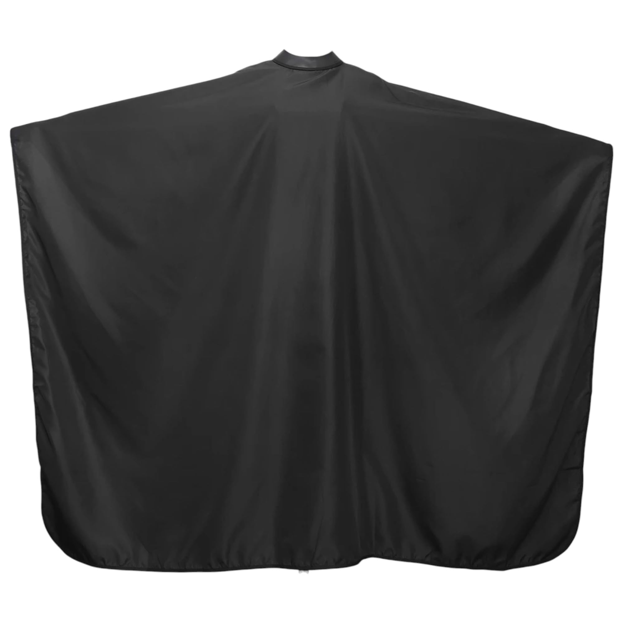 Gabri Barber Cape Gown Rubber Neck, Premium Hairdressing Cape for Hair Salon, Waterproof Hair Cutting Black Capes and Gowns for Barber Shops 160cm (L) x 140cm (W)