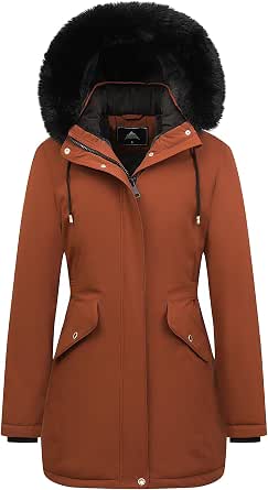 MOERDENG Women's Long Winter Down Coat with Fleece Lining and Puffer Jacket