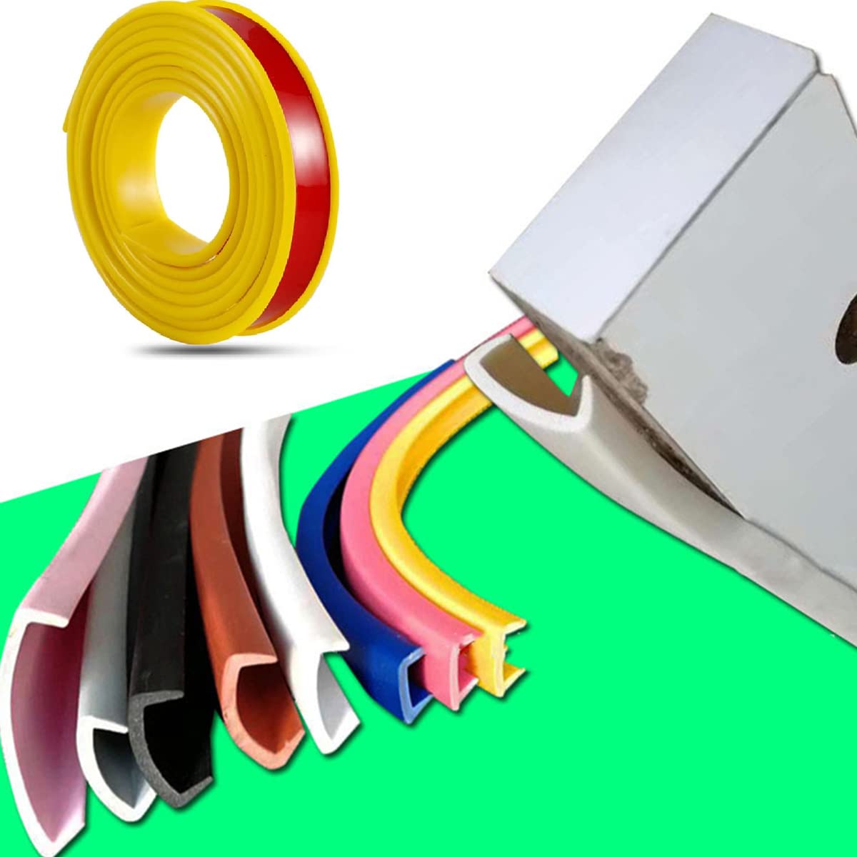 Furniture Banding U-Shaped TPE Edge Guard Strips, Wooden Board Edging Strips for Cabinet Wardrobe Table Worktop Wood Board and Shaped Cut-Outs, Edging Tape, Edge Banding (3m×25mm,Yellow)