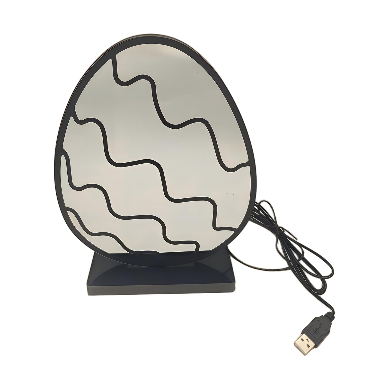 Hsioluted LED Home Decorative Light Eggs Shape Desktop Ornament Tunnel Light with Soft Glowing Texture for Home Bedroom PVC Holiday Lamp