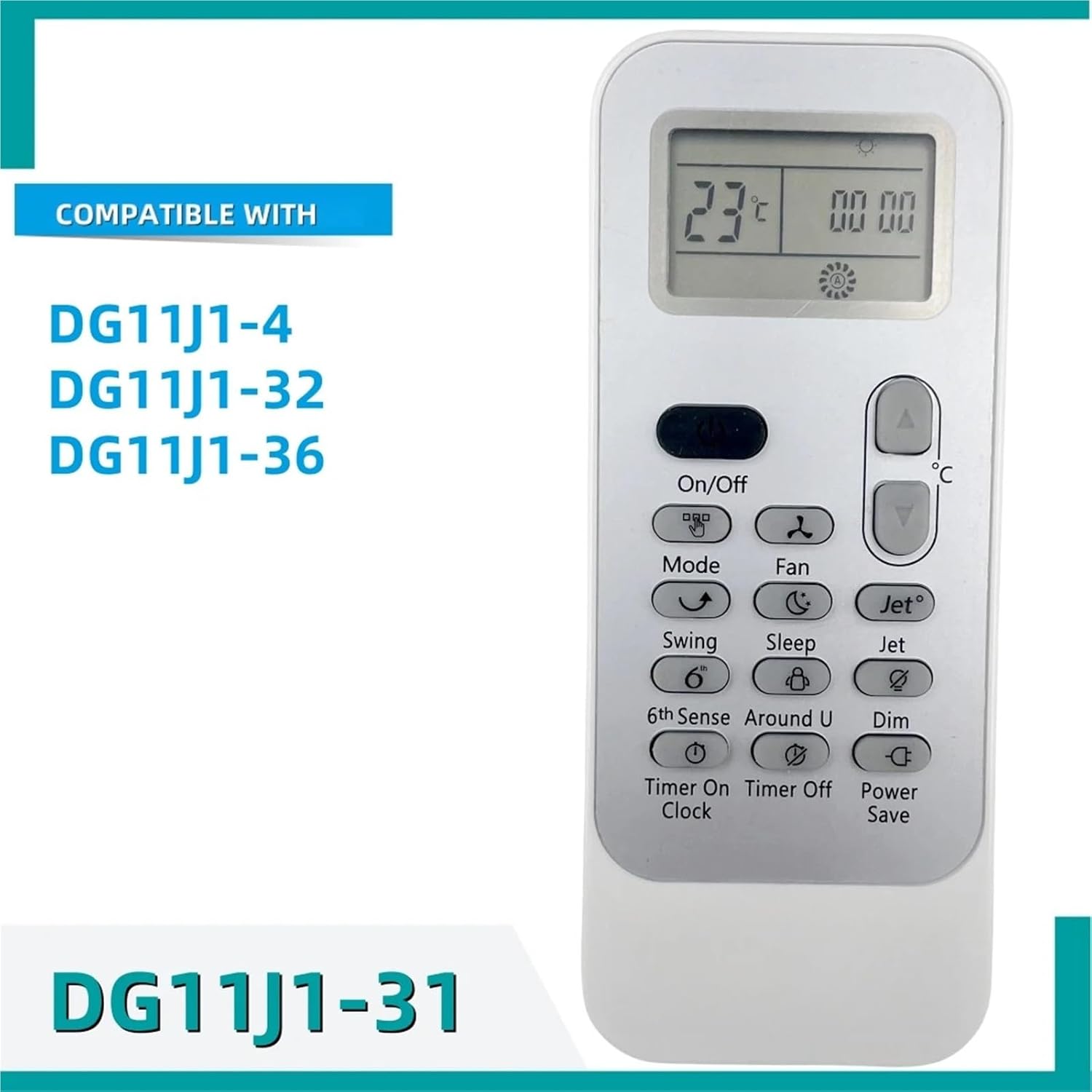 AC Remote Control DG11J1-31 for Air Conditioner,Compatible with DG11J1-32, DG11J1-36, DG11J1-4