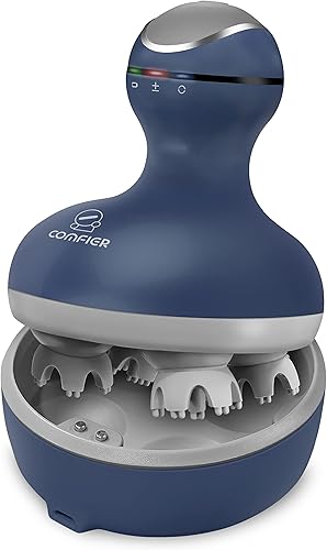 COMFIER Masajeador de cabeza inalámbrico, masajeador eléctrico del cuero cabelludo con vibración de múltiples modos, masajeador de cabeza de gato de