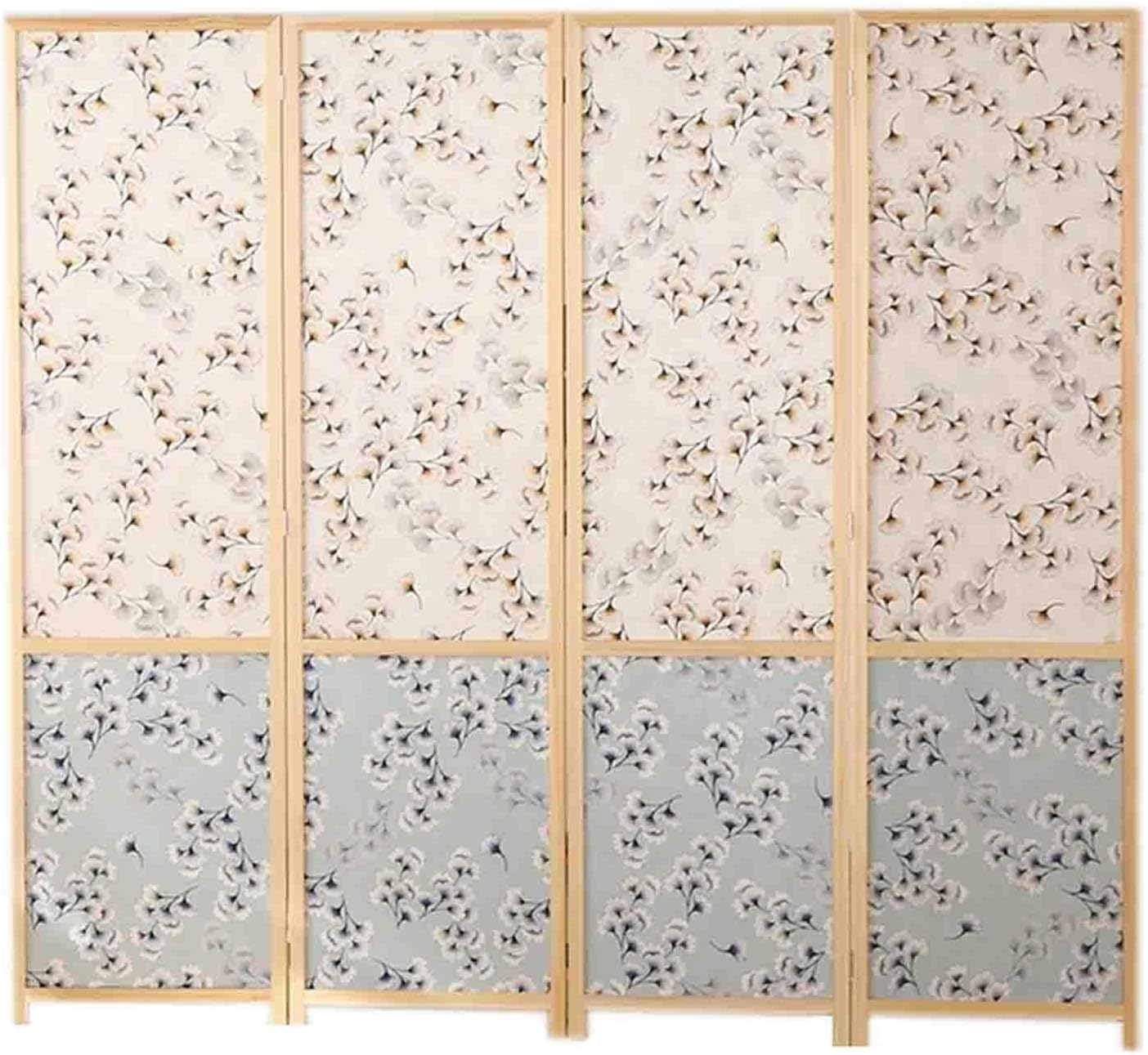 Embroidery Floral Privacy Wall for Studio Commercial, 6ft Tall Room Divider Folding Screen for Privacy Entryway/Doorway/Dorm Room/Kids Bedroom, Wood Frame(Style-1,4 Panel)