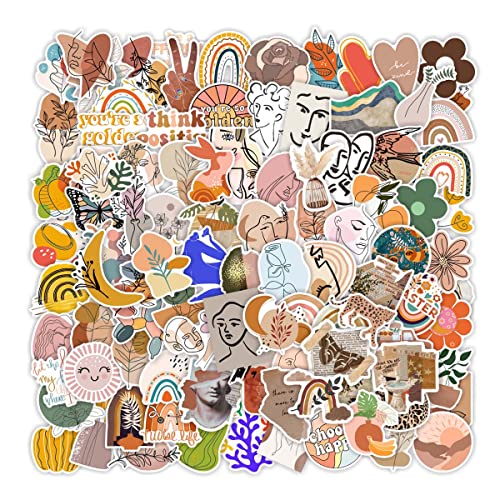 Qiyuya QYY016 100Pcs Vintage Aesthetic Stickers For Laptop Water Bottle, Waterproof Vinyl Cute Boho Stickers For Computer Phone Case Hydroflask thumb #2