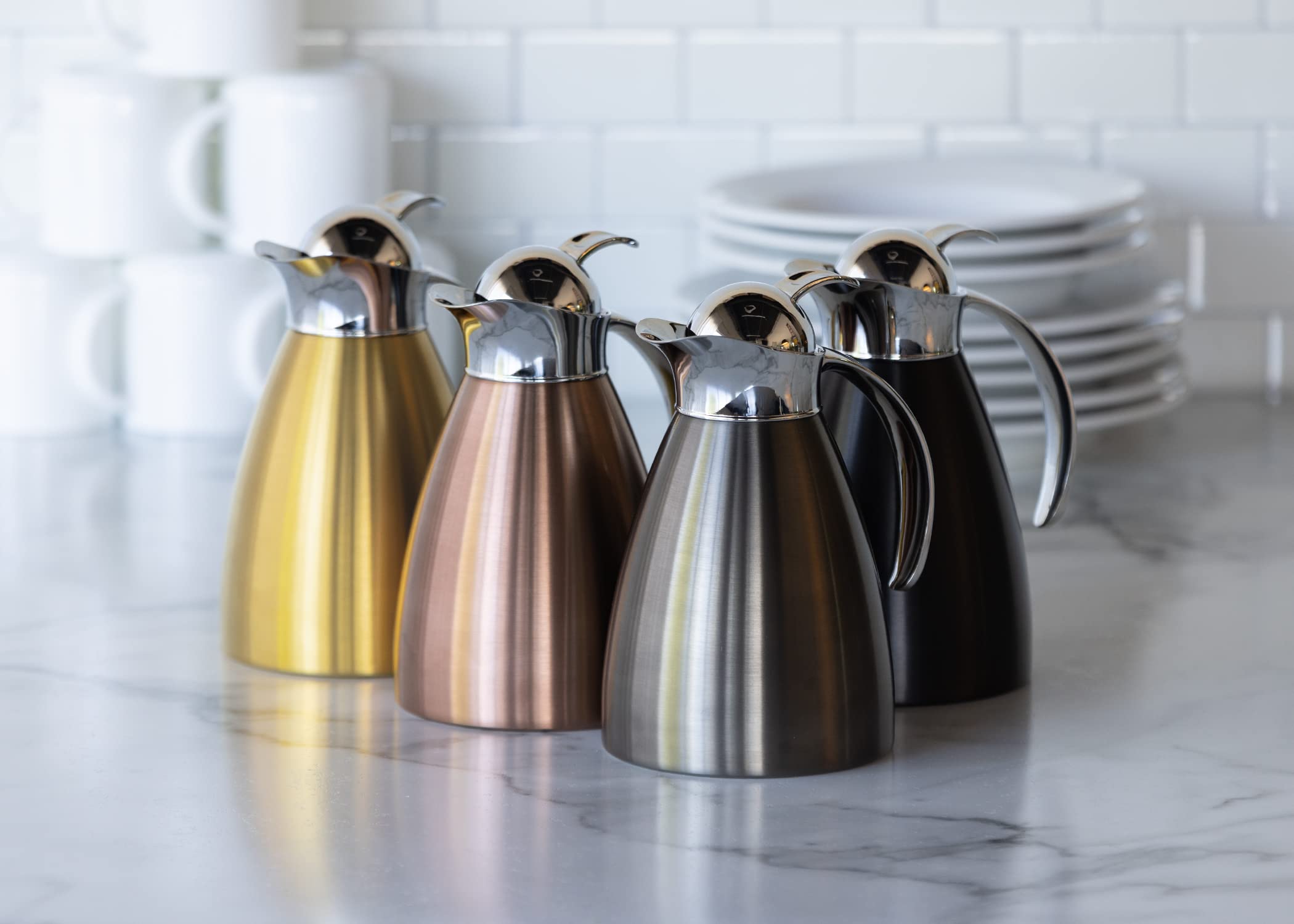 Thermos For Hot Drinks Thermos 34 Oz (1 Qt) Glass Vacuum Insulated Carafe -  Keeps Coffee Hot, White Glass Lined Coffee Thermos