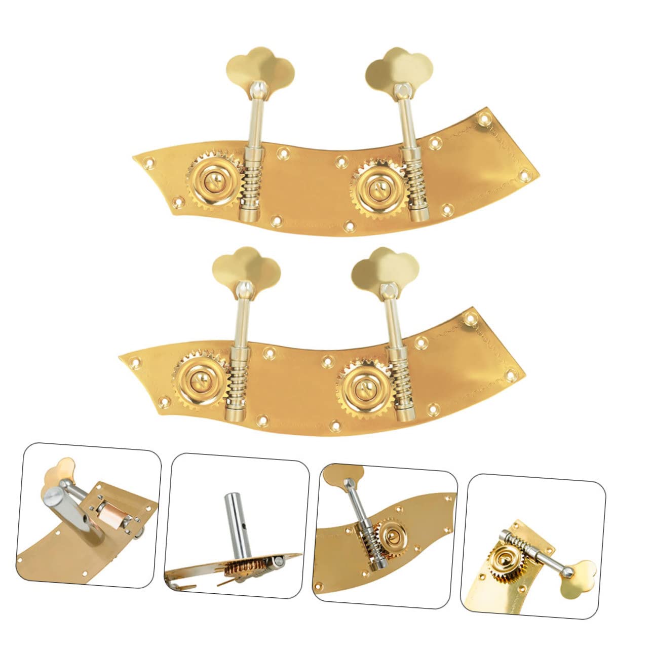 Abaodam 2 pièces Têtes de Violon Basse de Accordeurs Durables Or pour Instruments à Cordes