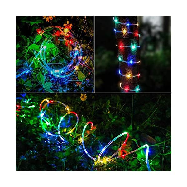 Fitybow led rope lights battery operated string lights 40ft 120 leds 8 modes hanging fairy lights dimmable/timer with remote for camping party halloween christmas decoration - image 6