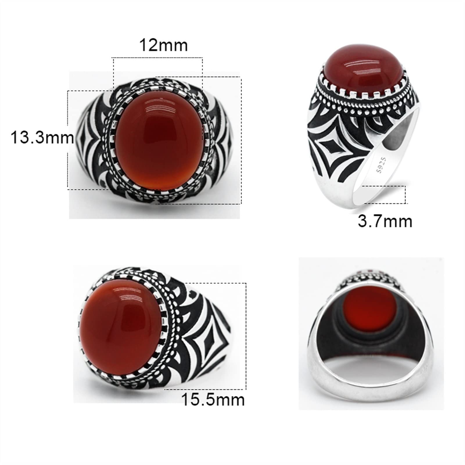 Amazon.co.jp: メンズリング925シルバーナチュラルレッドアゲートストーンメンズリング幾何学ダイヤモンドカービングトルコジュエリー トルコリング  TIANMINJIEDM (Gem Color : Blue Agate, Ring Size : 27) : ファッション