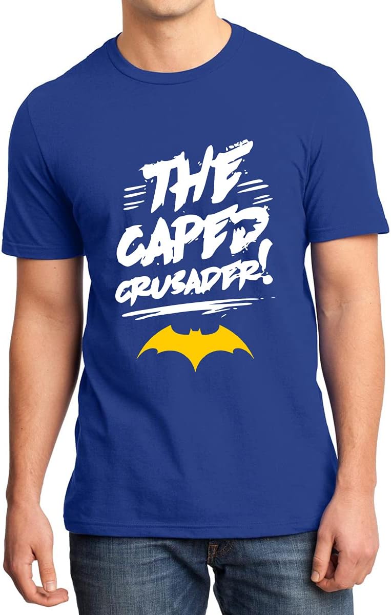 Caseria Men's Round Neck Cotton Half Sleeved T-Shirt with Printed Graphics - The Caped Crusader
