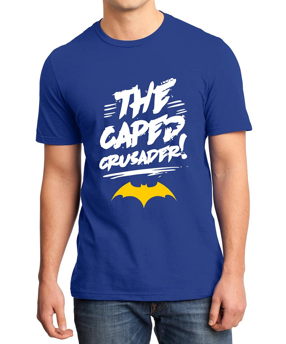 Caseria Men's Round Neck Cotton Half Sleeved T-Shirt with Printed Graphics - The Caped Crusader