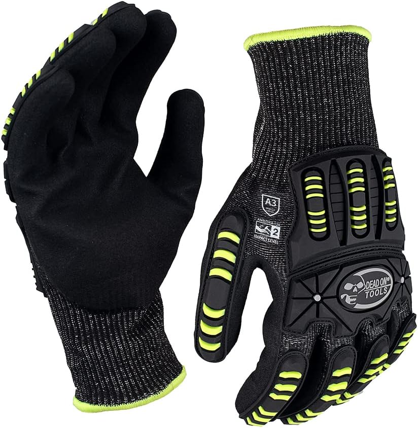 Dead On Tools A3 Demolition Work Glove, Large, Black/Yellow (DO-DEMO-L)