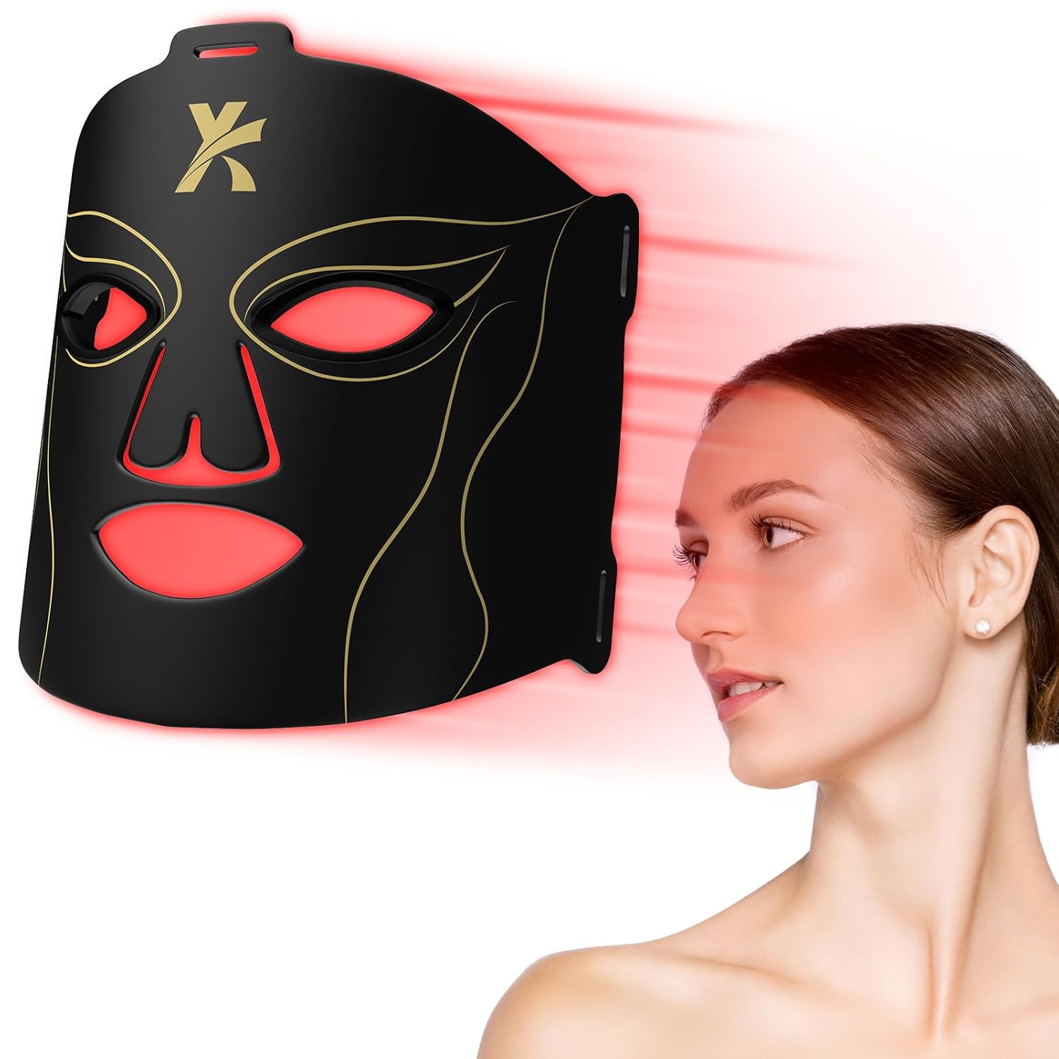 Face Mask Light Therapy LED Red Light Therapy for Face Infrared Red Light Therapy for Face 6000mAh Rechargeable