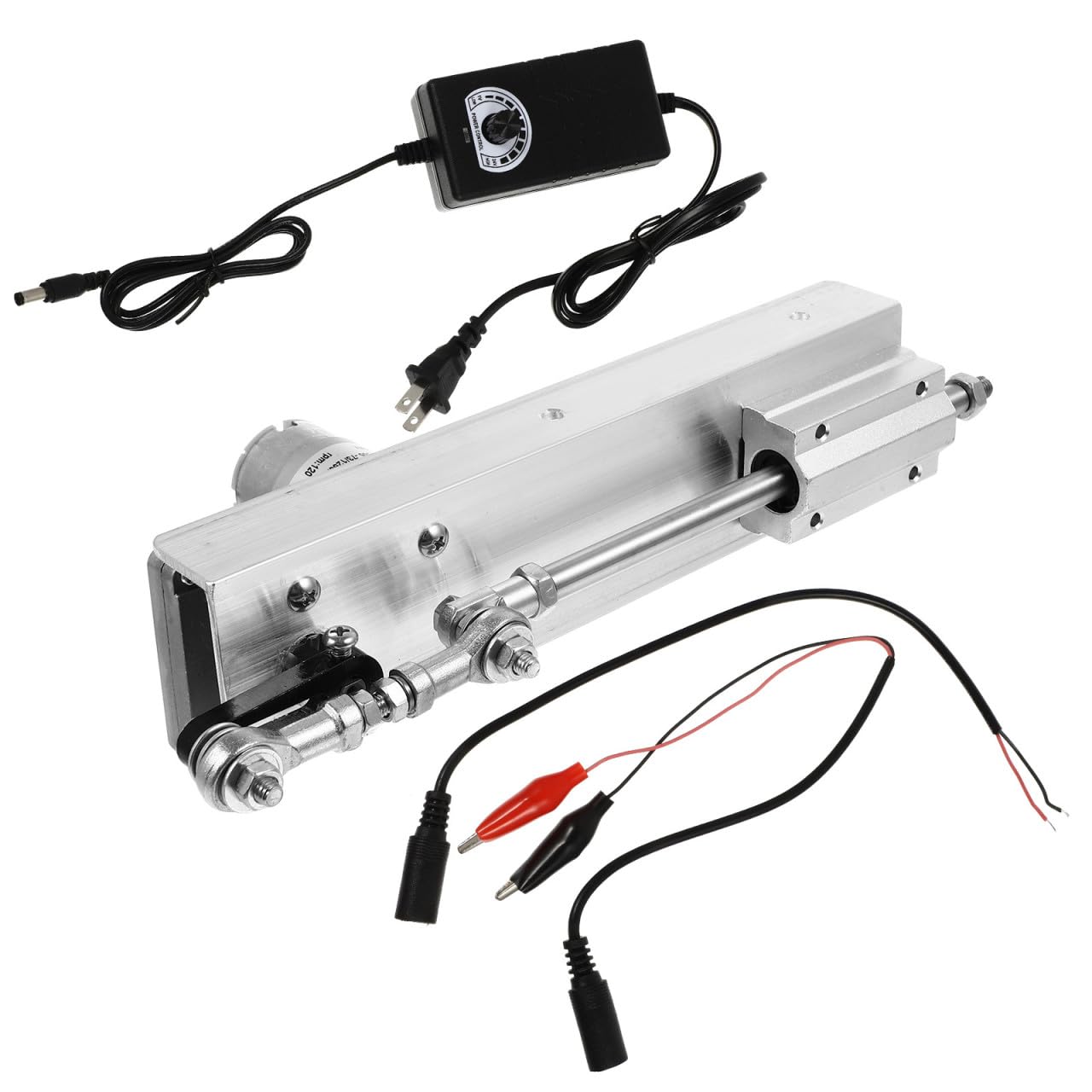 Toddmomy Elektrischer Stellantrieb Linearantriebsregler Kleiner Linearantrieb Verstellbarer Teleskopmotor 24 V Silber mit Geschwindigkeitsregler 2–8cm Hub für Elektrische Sofas