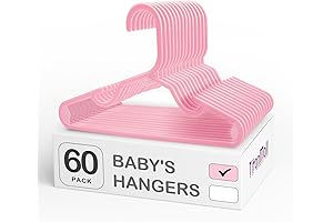 SMARTOR 60 Pack Pink Baby Hangers for Daily Use