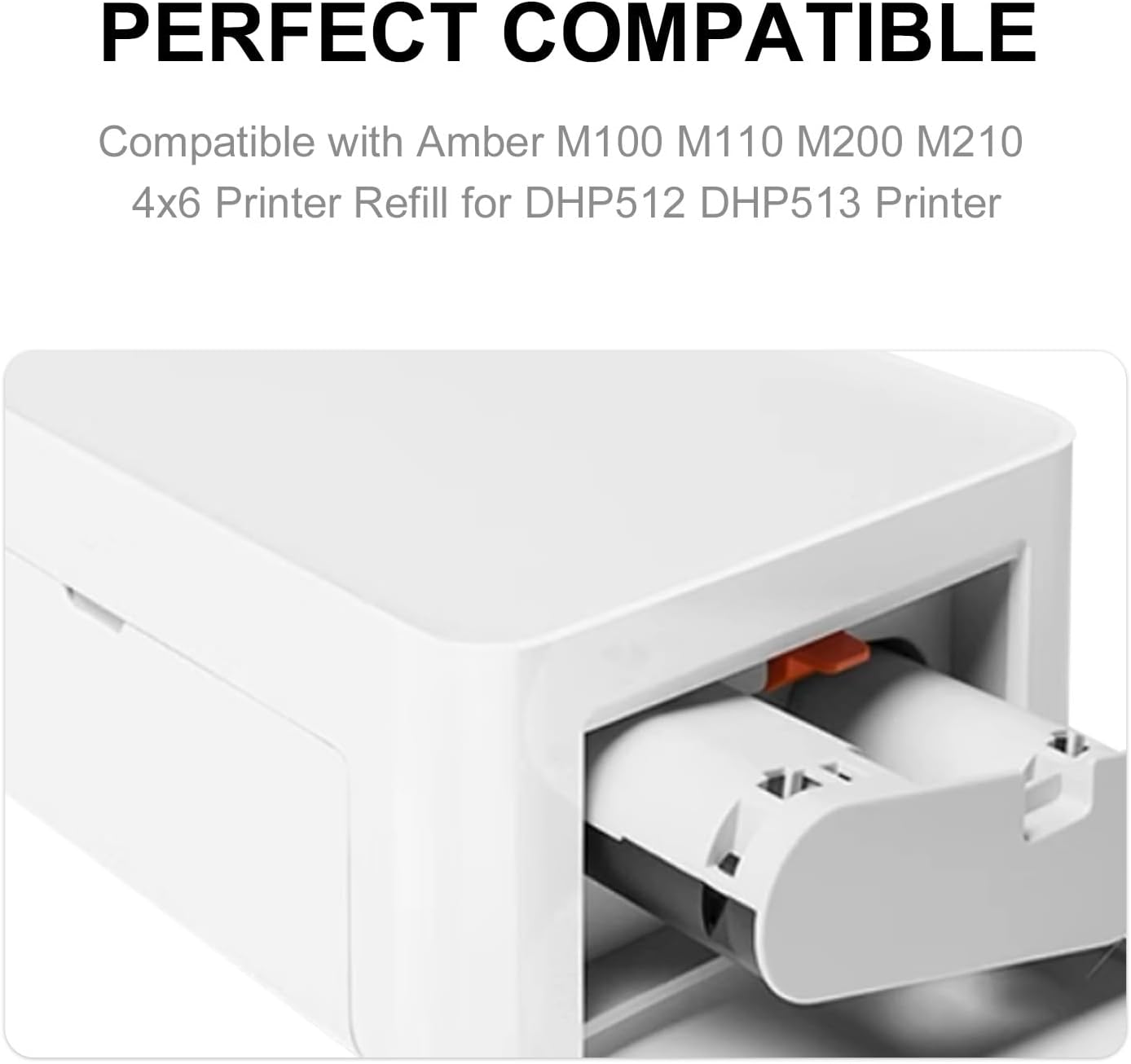 Compatible with Liene Amber M100/M200/M110/M210 4x6" Photo Printer 2 Ink Cartridges & 80 Sheets Photo Paper Refill, Only for Liene DHP512/DHP513/DHP514/DHP515 Printer, for Framing, Display & Memories