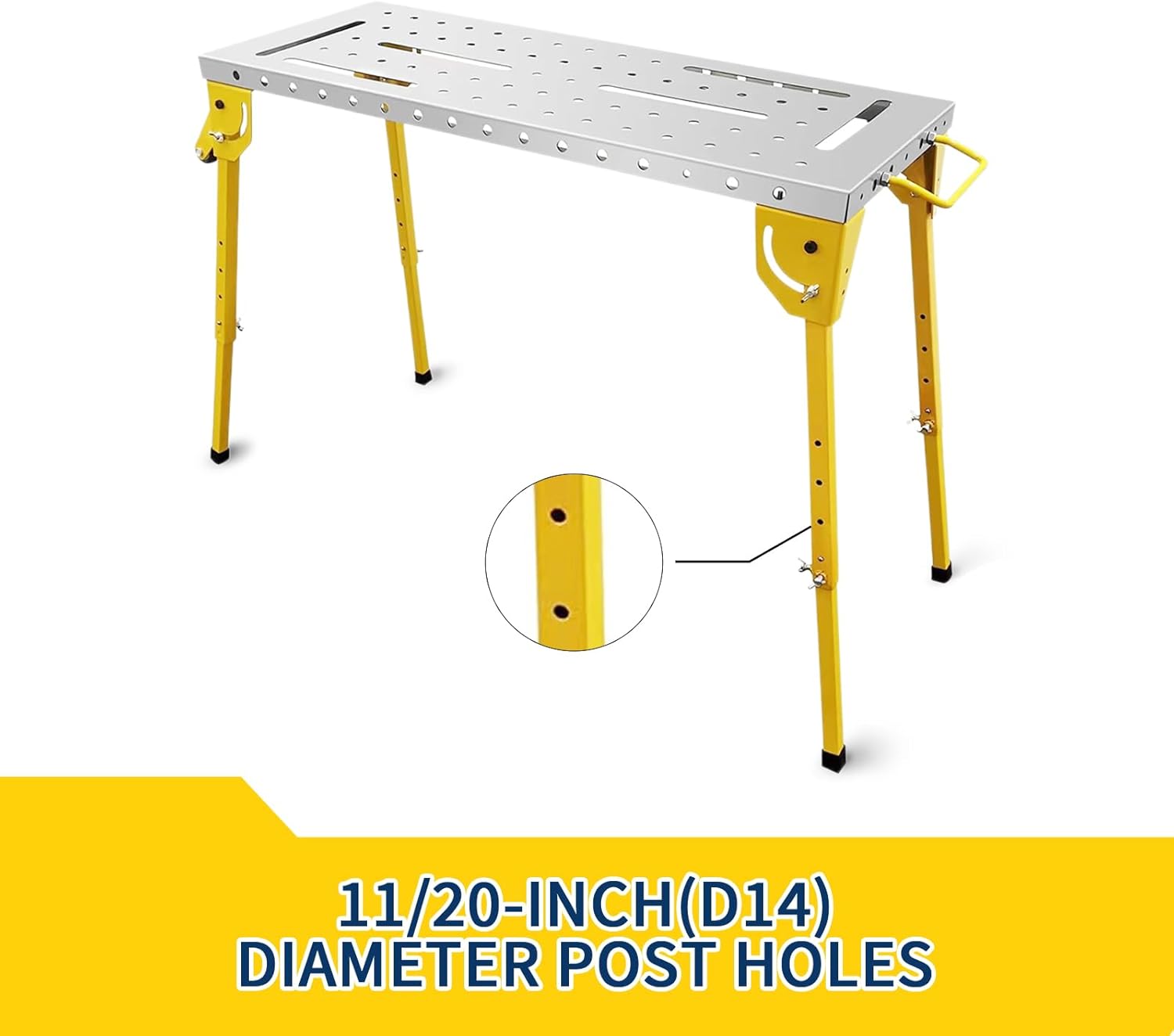 Folding Welding Table 350/400/500/1000lbs Steel Portable Workbench Table Garage - Picture 3 of 25