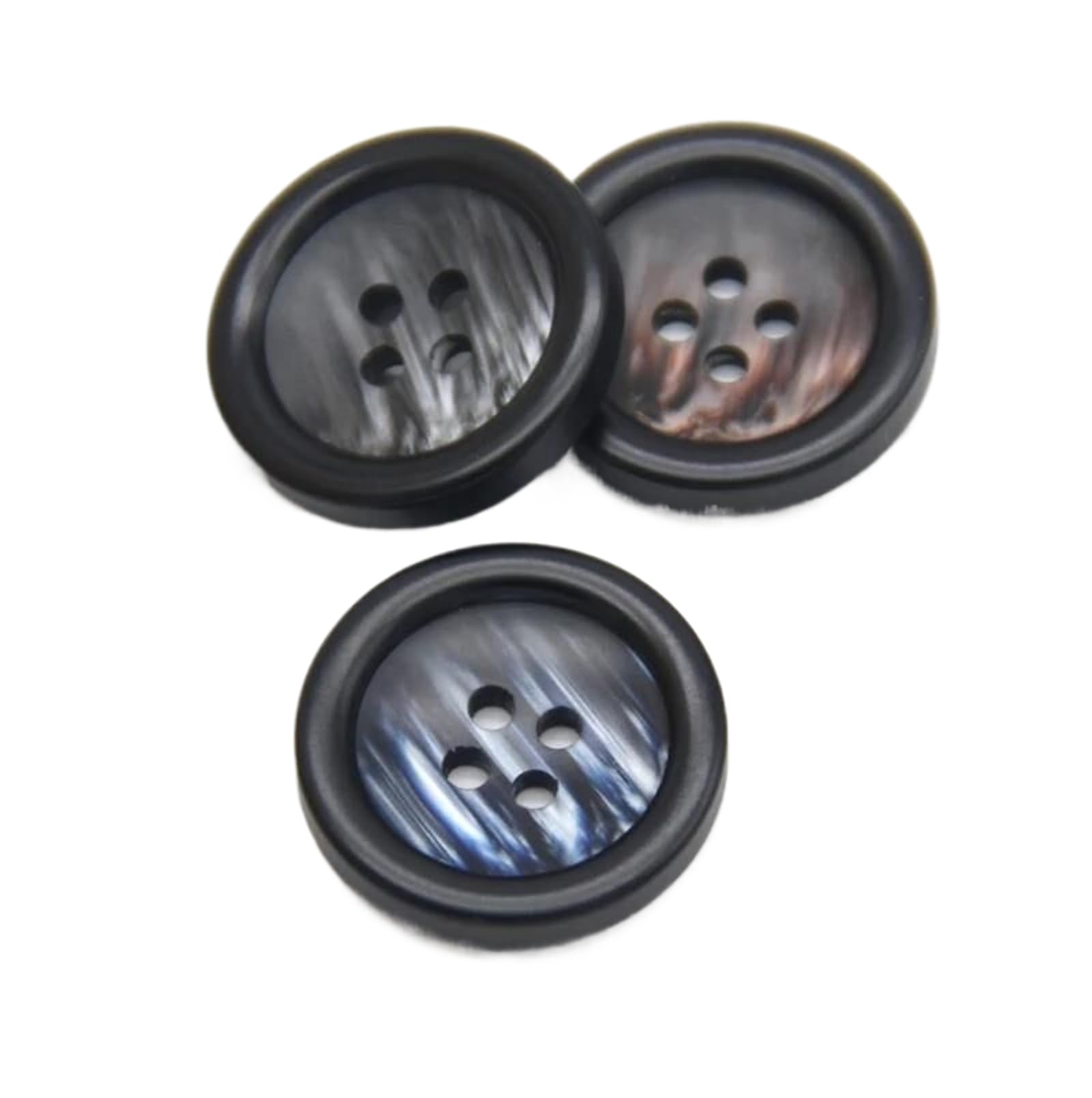 Guziki, guziki metalowe, Guziki 4 otwory Czarne kolorowe żywiczne męskie płaszcze Ozdobne guziki(Blu,15mm 30pcs)