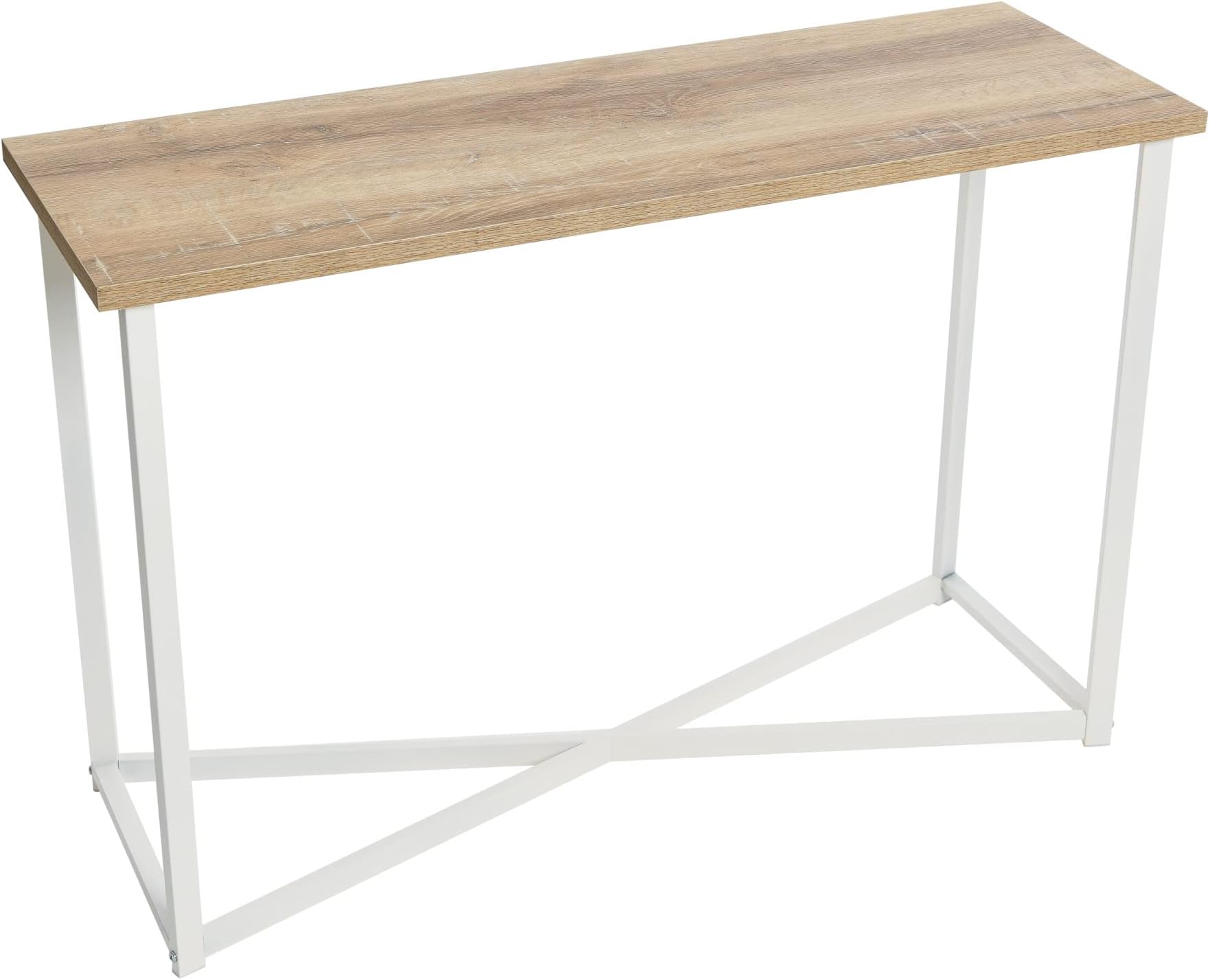 Household Essentials Coastal Oak & Iron Artisan Console Table