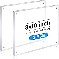 Vista 10 de Kigley 4 portarretratos acrílicos de 2.5 x 3.5 pulgadas, marco de acrílico transparente para tarjetas de presentación, pantalla de escritorio, doble