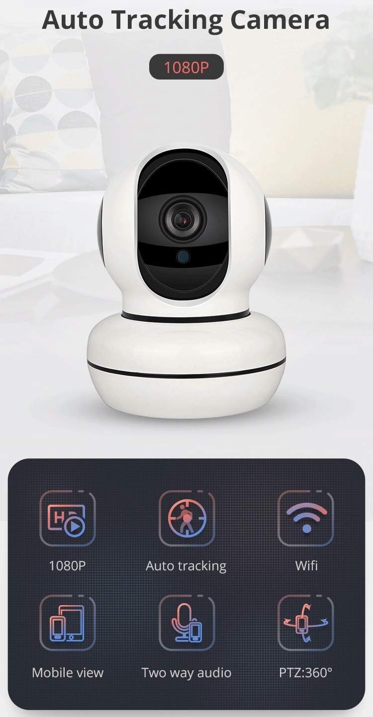 Ovegna BC03: HD 1080P / 2MP IP Security Camera, Motion Auto Tracking, Wireless, CCTV, IR, Alarm, Microphone (Speak/Listen), TF/Cloud Card Storage, Indoor